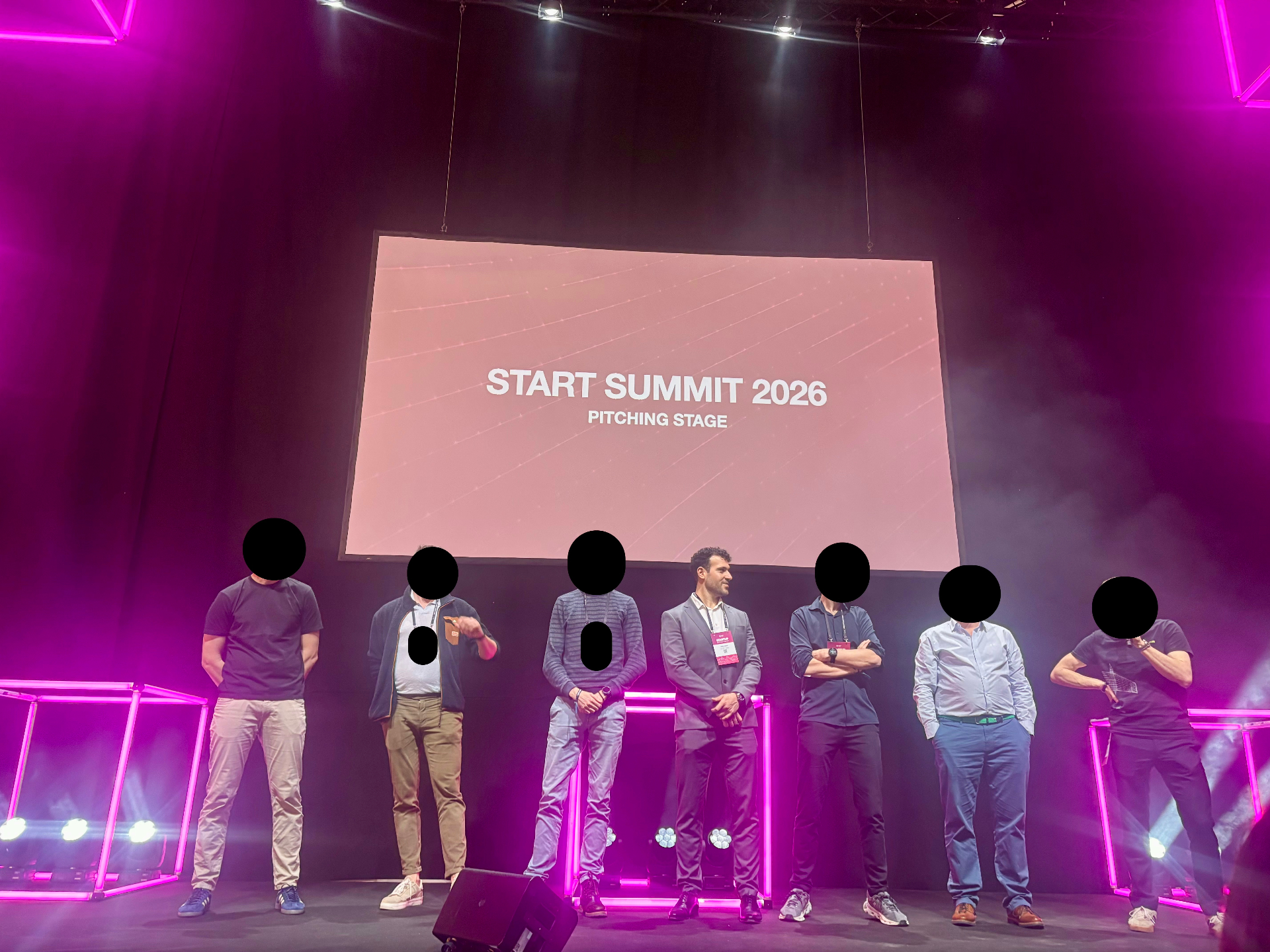 Verdi Poggi on the pitching stage at Start Summit 2026